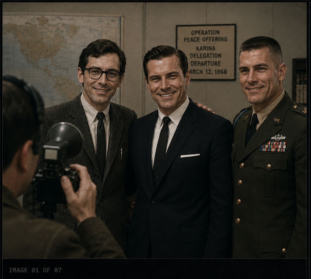 Kunning, Fullery, and Mushtard photographed before departing for Karina